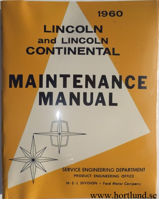 1960 Lincoln Maintenance Manual