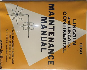 1960 Lincoln Maintenance Manual