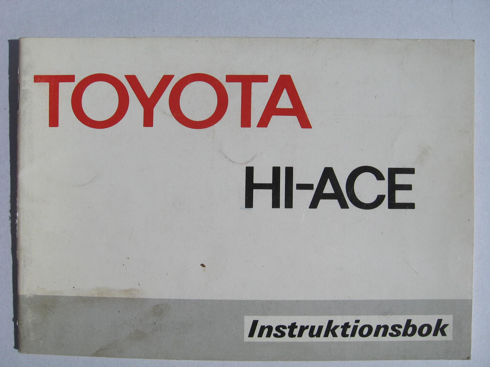 1979 Toyota Hi-Ace Instruktionsbok