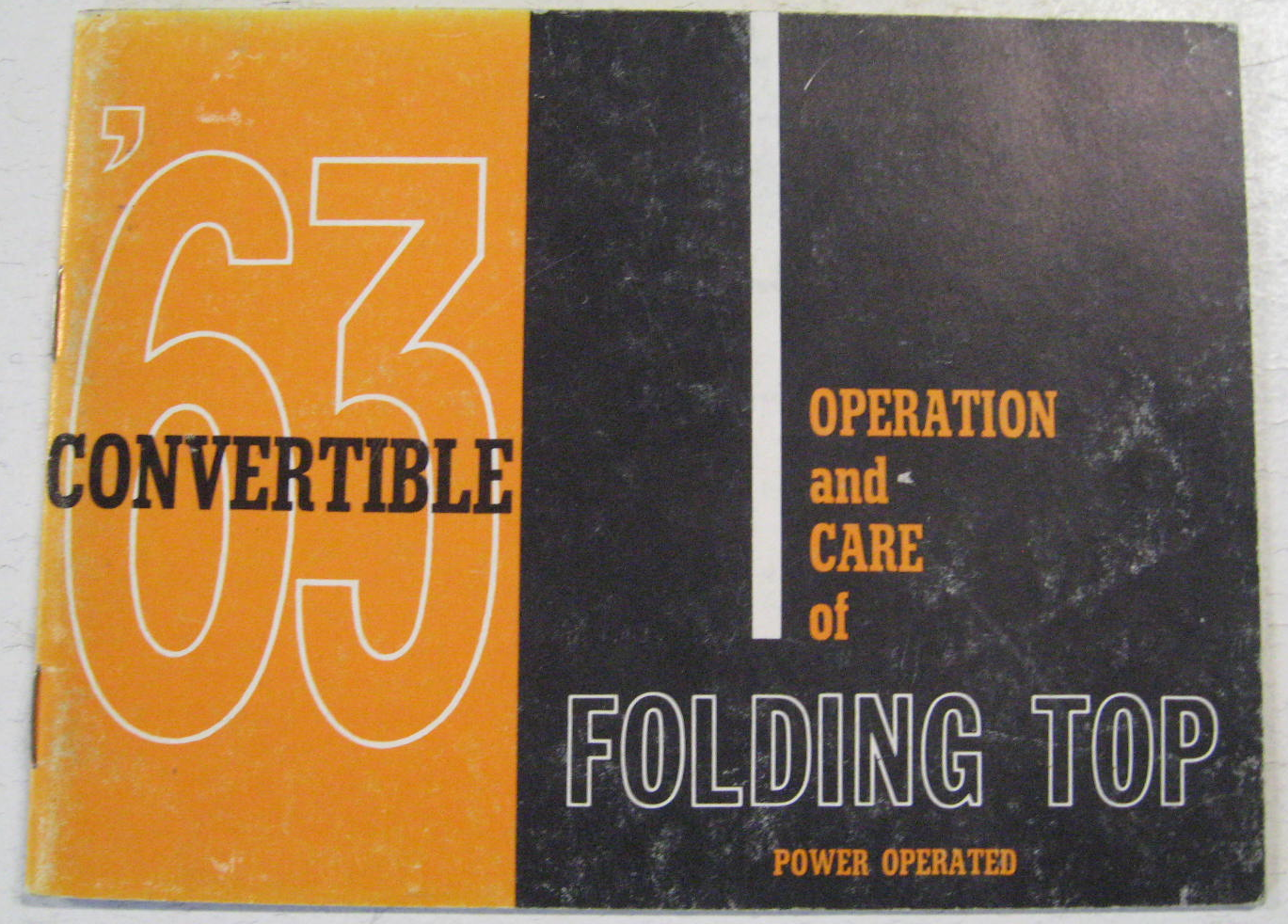 1963 GM Convertible Operation and Care of Folding Top Power Operated