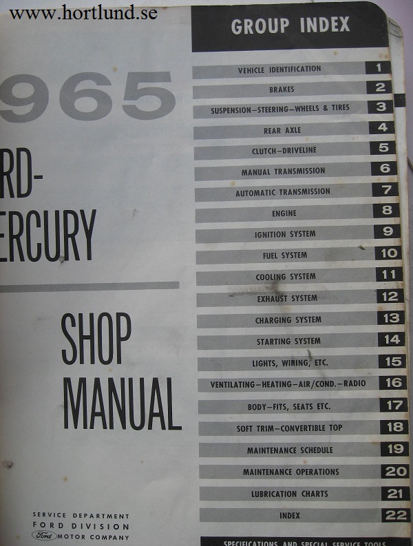 1965 Ford and Mercury Shop Manual original - 2