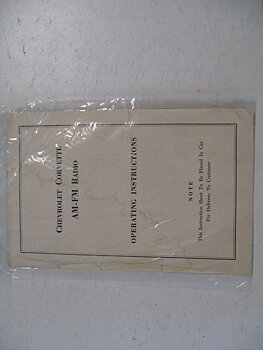 1965 1966 1967 Chevrolet Corvette AM FM Radio Operating Instructions