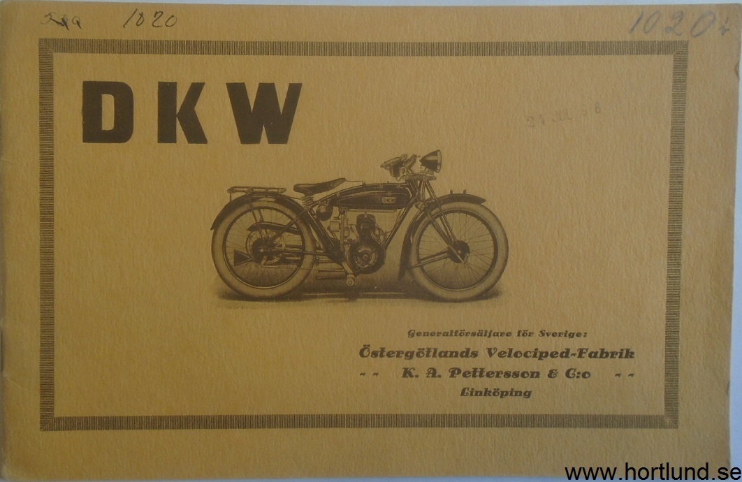 1928 DKW 206 & 500 broschyr svensk