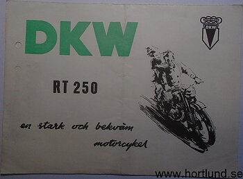 1954 DKW RT 250 broschyr svensk