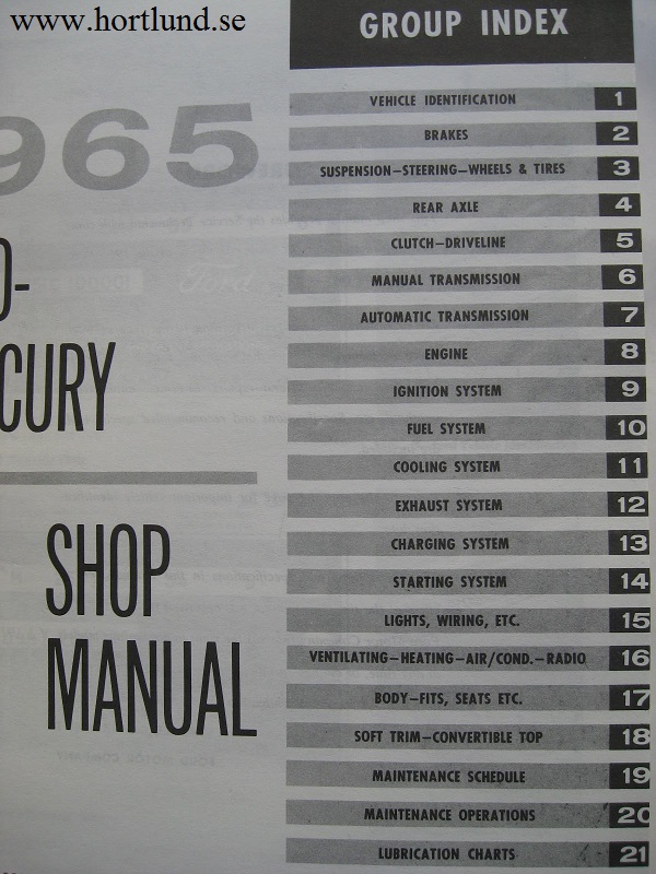 1965 Ford and Mercury Shop Manual - 2