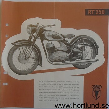 1955 DKW RT 250 broschyr svensk