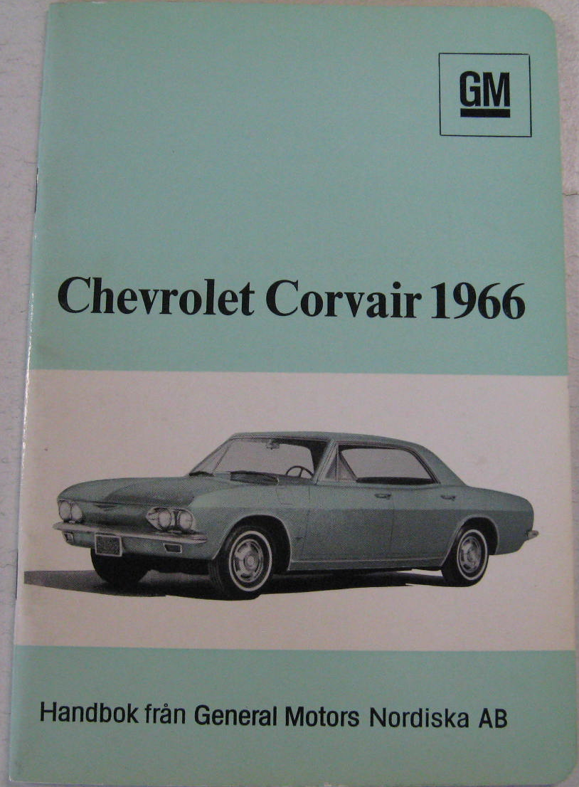1966 Chevrolet Corvair Handbok Svenskt Original