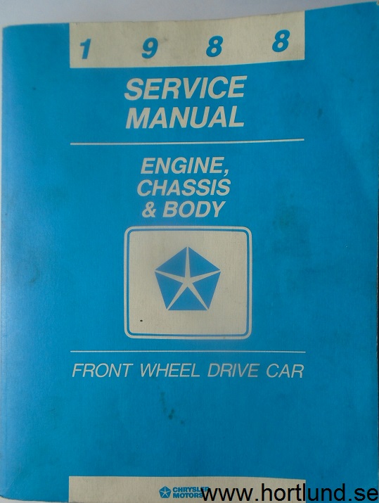 1988 Chrysler Dodge Plymouth Front Wheel Drive Service Manual