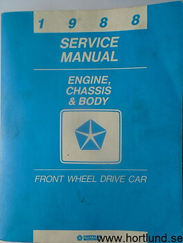 1988 Chrysler Dodge Plymouth Front Wheel Drive Service Manual