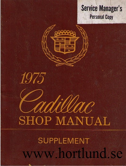 1975 Cadillac Shop Manual Supplement