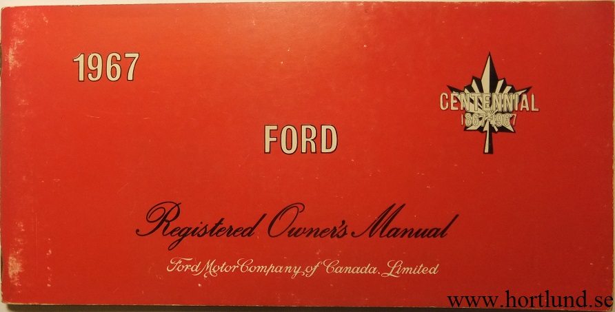 1967 Ford full size Owners Manual Kanada