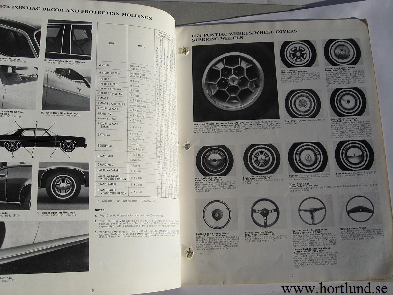 1974 Pontiac Accessories stor broschyr - 2