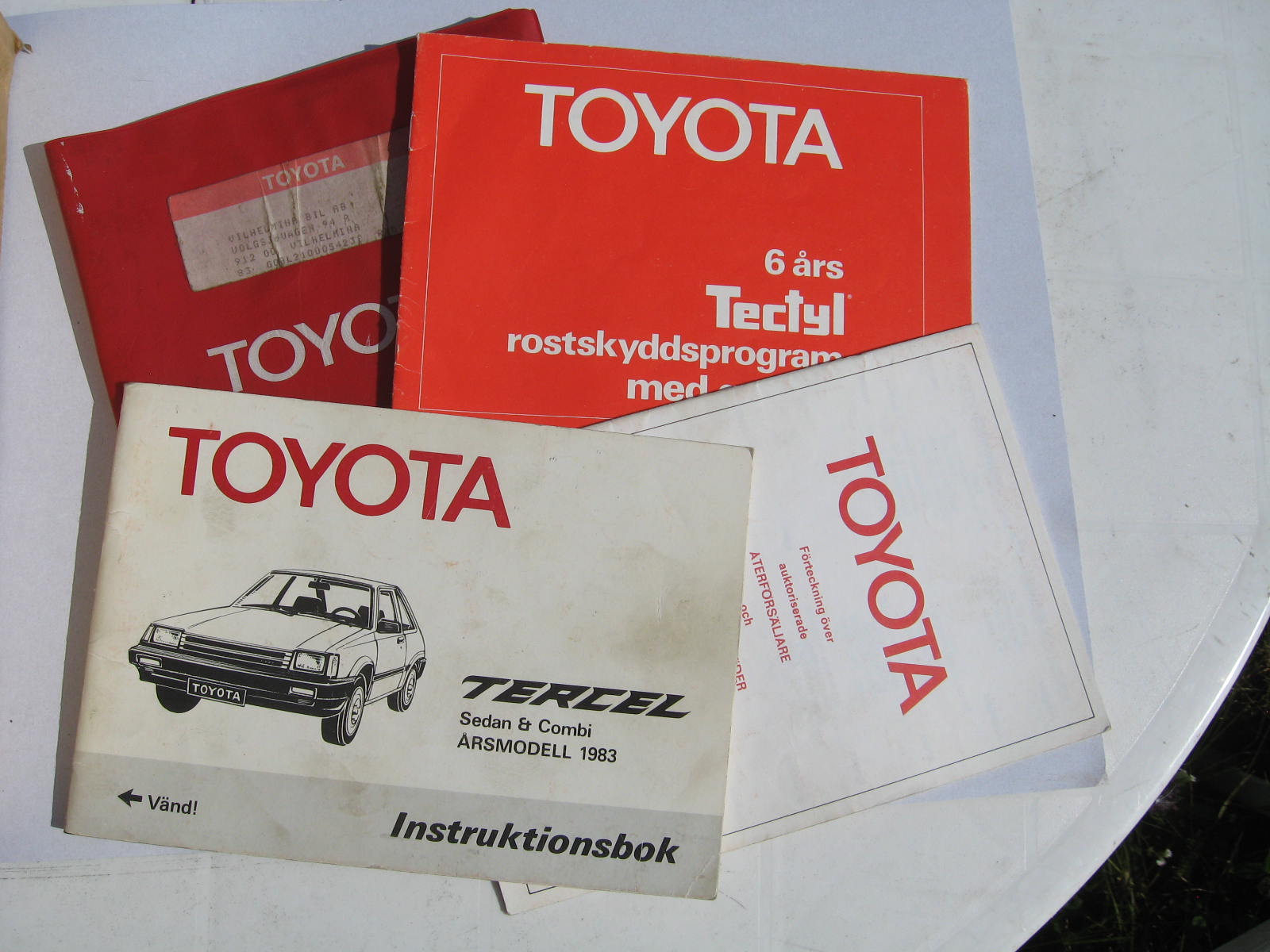 1983 Toyota Tercel Instruktionsbok