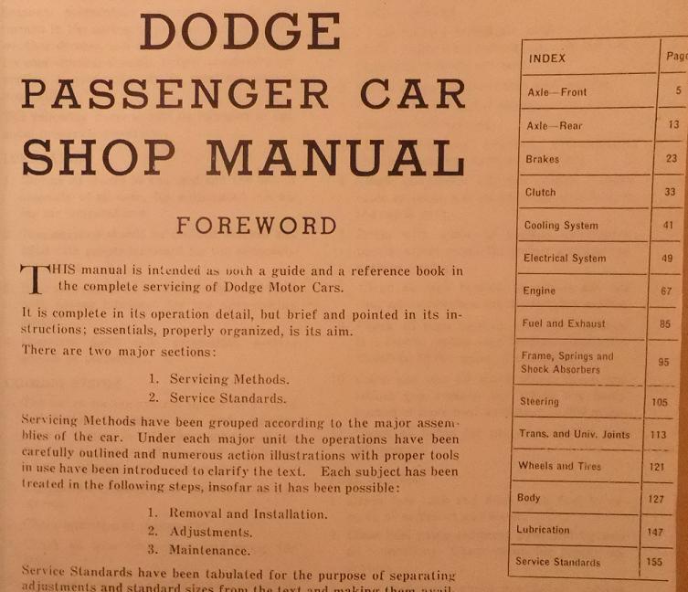1938 Dodge Passenger Car Shop Manual - 2