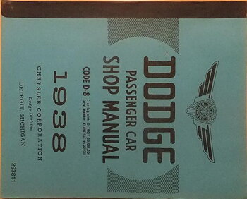 1938 Dodge Passenger Car Shop Manual