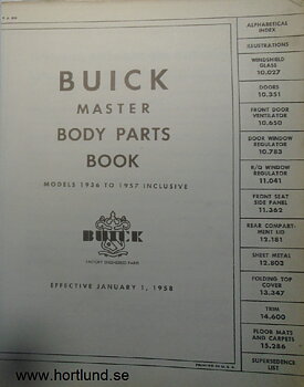 1936 - 1957 Buick Master Body Parts Book