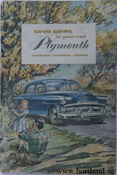 1951 - 1952 Plymouth Instruktionsbok original