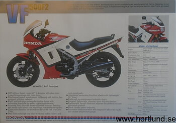 1984 Honda VF500F2 broschyr