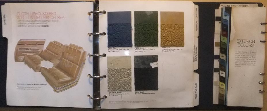1973 Chrysler & Imperial Color and Trim Selector Dealer Album - 2