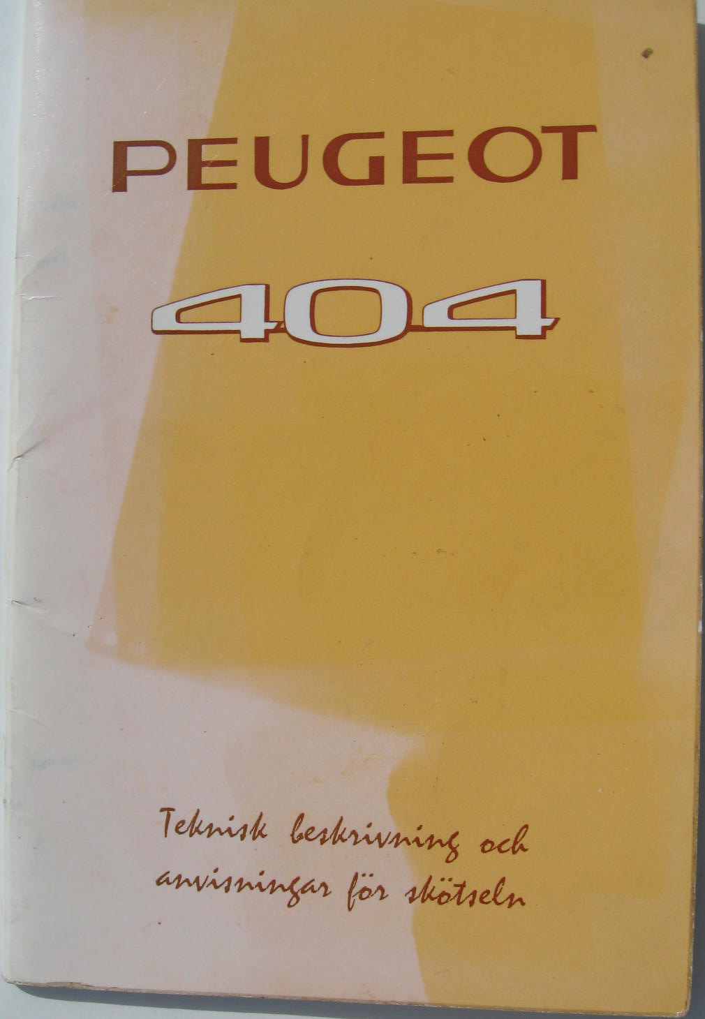 1969 Peugeot 404 Instruktionsbok