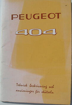 1969 Peugeot 404 Instruktionsbok