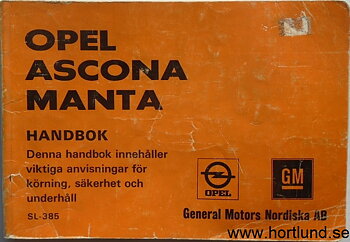 1976 Opel Ascona Manta Handbok