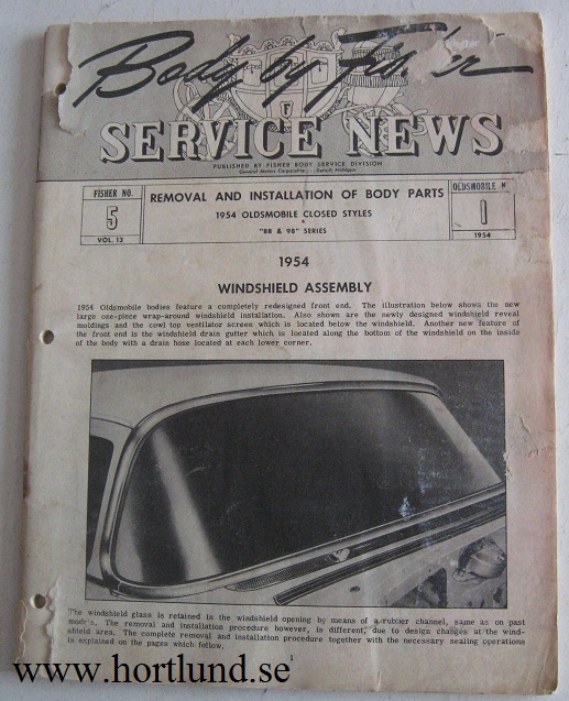 1954 Oldsmobile 88 & 98 Fisher Service News