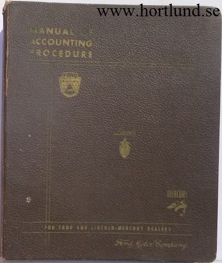 1951 Ford Motor Company Manual of Accounting Procedure