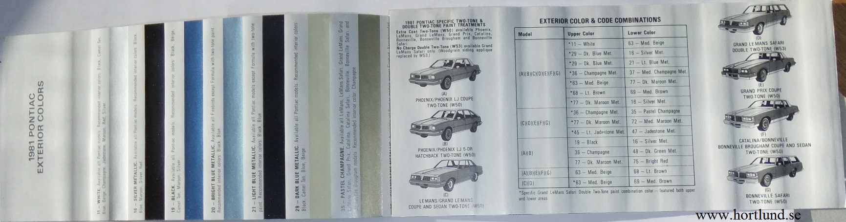 1981 Pontiac Exterior Colors - 2