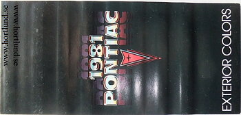 1981 Pontiac Exterior Colors