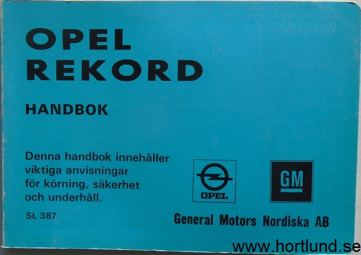 1976 Opel Rekord Handbok