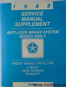 1988 Chrysler Dodge Front Wheel Drive Service Manual supplement