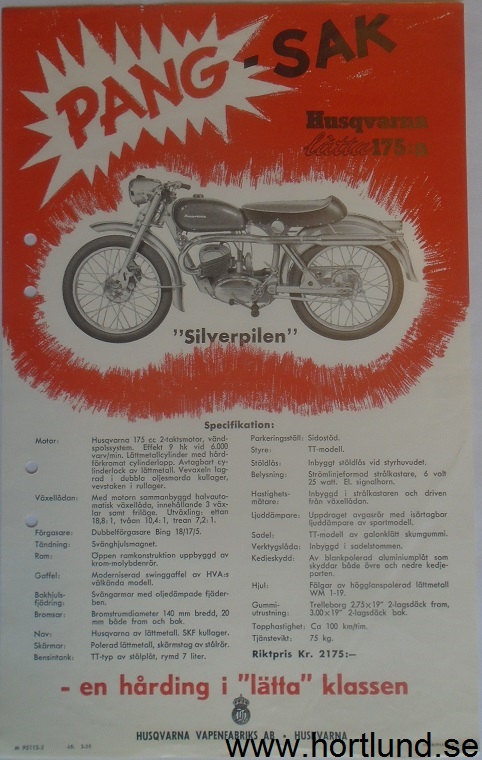 1955 Husqvarna Silverpilen broschyr svensk