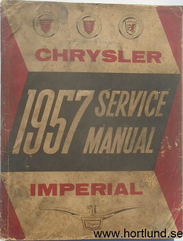 1957 Chrysler och Imperial Service Manual original