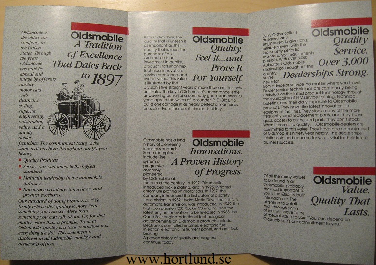 1987 Oldsmobile Quality. Feel it. folder - 2