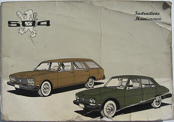 1975 Peugeot 504 Instruktionsbok