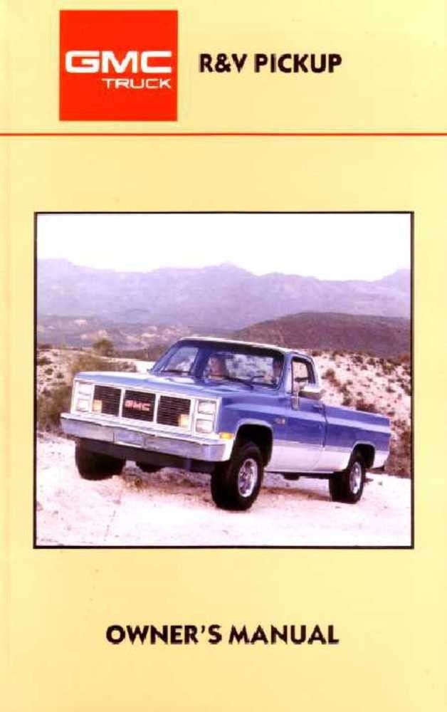 1987 GMC R&V Pickup Owner's Manual