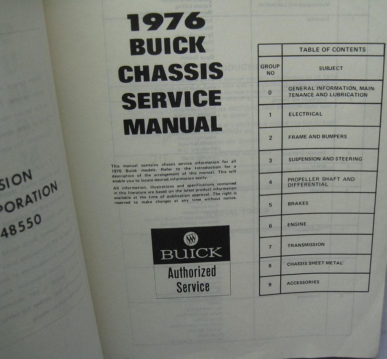 1976 Buick Chassis Service Manual - 2