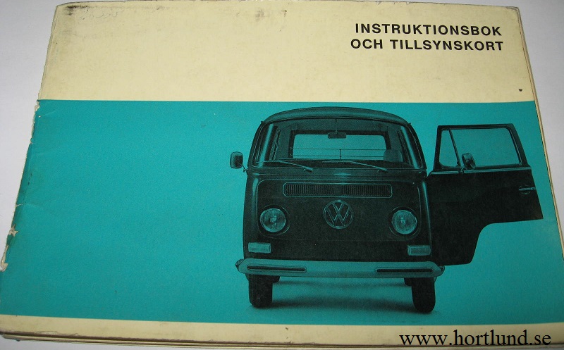 1968 Volkswagen VW Transport Instruktionsbok