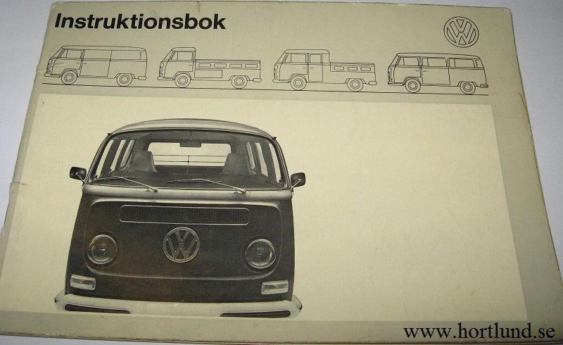 1971 Volkswagen VW Transport Instruktionsbok