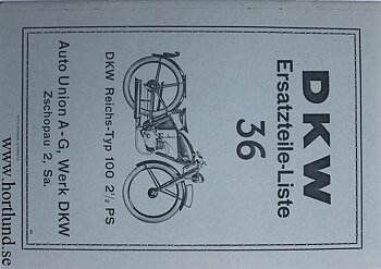 1935-1936 DKW RT 100 2½ PS Reservdelskatalog