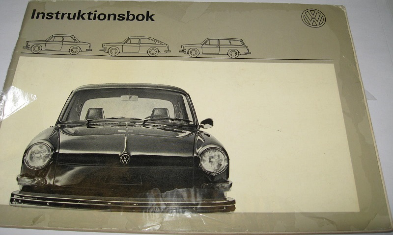 1972 Volkswagen VW 1600 Instruktionsbok 2:a utg.