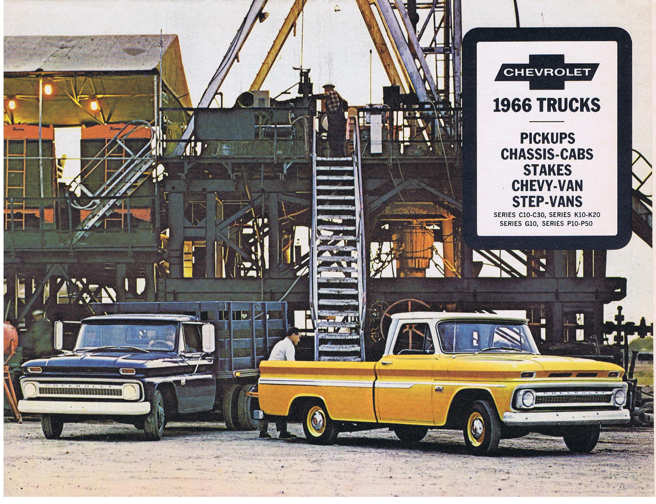 1966 Chevrolet Trucks Pickups CHassis Cabs Stakes Chevy VAn Step Vans Series C10-30, Series K10-20, Series G10, Series P10-P50