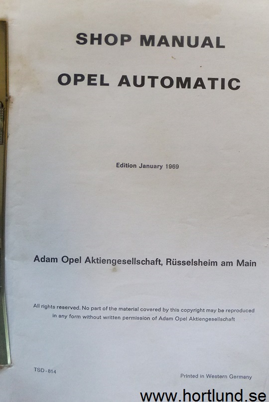 1969 Opel Automatic Shop Manual - 2