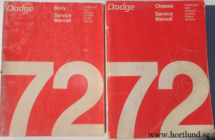 1972 Dodge Chassis och Body Service Manual alla modeller