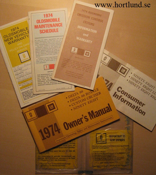 1974 Oldsmobile Delta 88 98 Custom Cruiser Owner's Manual