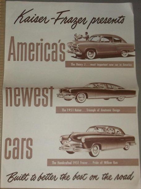 1951 Kaiser Frazer Henry J broschyr, America's newest cars