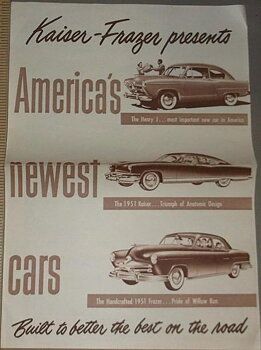 1951 Kaiser Frazer Henry J broschyr, America's newest cars