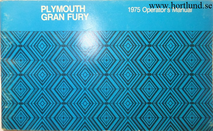 1975 Plymouth Gran Fury Operator's Manual