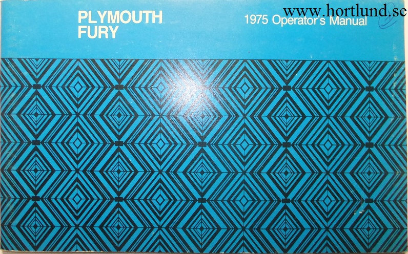 1975 Plymouth Fury Operator's Manual